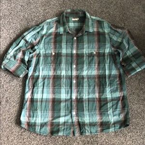 Casual plaid button down with rolled sleeves